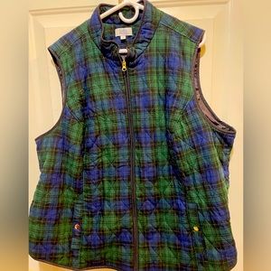 Black watch plaid Quilted Vest 3X